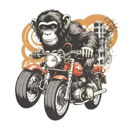 monkey riding a motorcycle tattoo design idea
