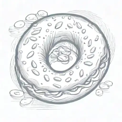 simple bagel tattoo design idea