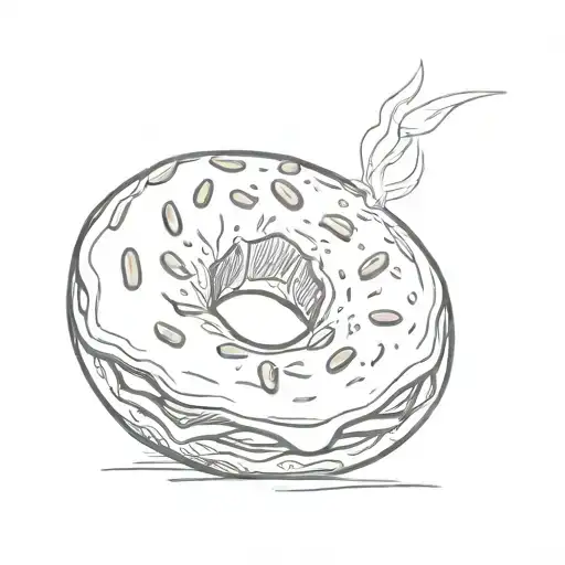 simple bagel tattoo design idea