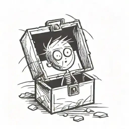 sad box tattoo design idea