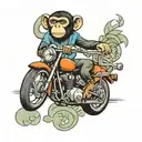 monkey riding a motorcycle tattoo design idea