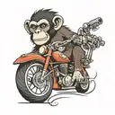 monkey riding a motorcycle tattoo design idea