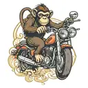 monkey riding a motorcycle tattoo design idea