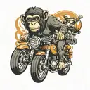 monkey riding a motorcycle tattoo design idea