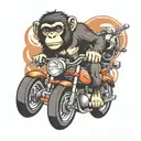 monkey riding a motorcycle tattoo design idea