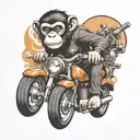 monkey riding a motorcycle tattoo design idea