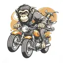 monkey riding a motorcycle tattoo design idea