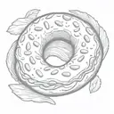 simple bagel tattoo design idea