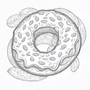 simple bagel tattoo design idea