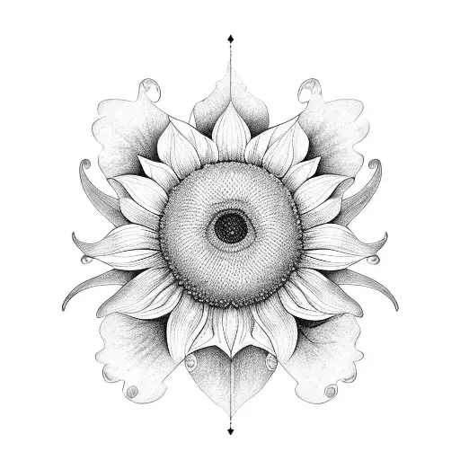 Sunflowers and Butterflys tattoo design idea