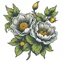 honeysuckle and poppy flower  tattoo design idea