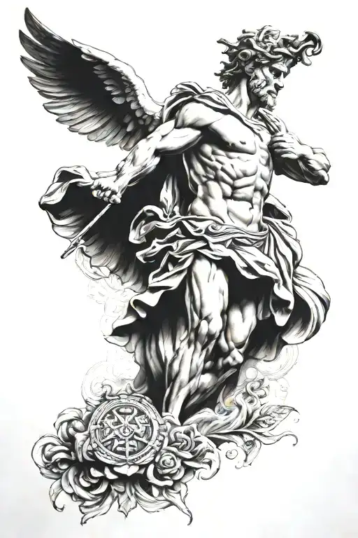 Greece god Hermes tattoo design idea