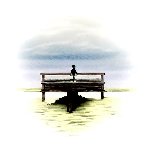 Like two people on either side of a vast river with a broken bridge which takes an awful time to repair tattoo design idea