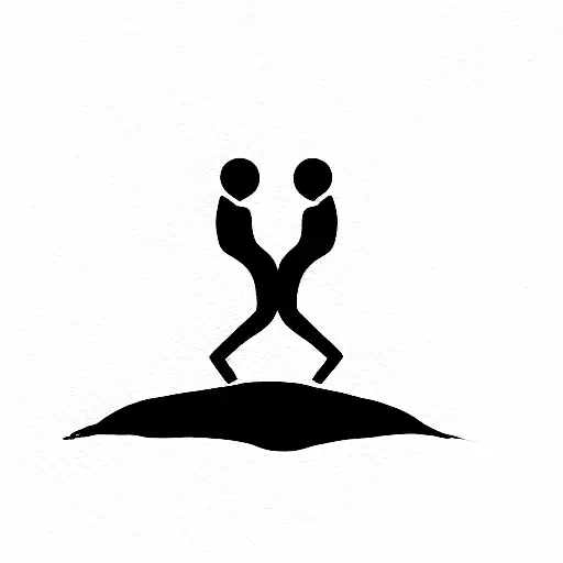 Like two people on either side of a vast river with a broken bridge which takes an awful time to repair  tattoo design idea