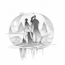 Like two people on either side of a vast river with a broken bridge which takes an awful time to repair tattoo design idea