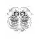 Like two people on either side of a vast river with a broken bridge which takes an awful time to repair tattoo design idea