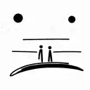 Like two people on either side of a vast river with a broken bridge which takes an awful time to repair  tattoo design idea