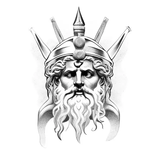 zeus greek mythology realism tattoo design idea