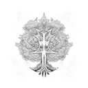 ygg drasil tree surrounded by celtic knots tattoo design idea