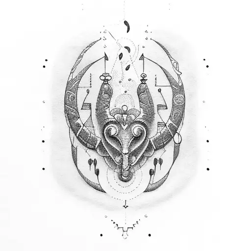 Musical Lyre tattoo design idea