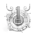 Musical Lyre tattoo design idea