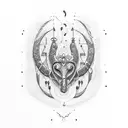 Musical Lyre tattoo design idea