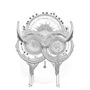 Musical Lyre tattoo design idea