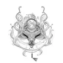 Musical Lyre tattoo design idea