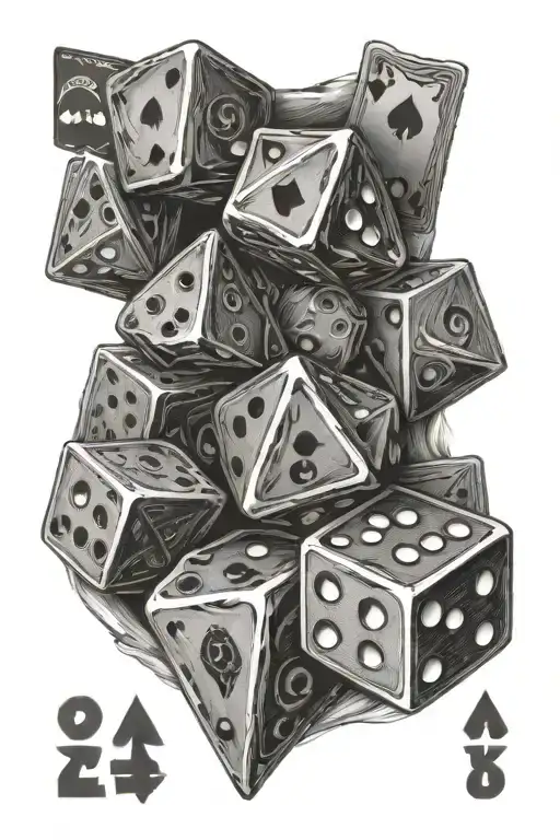 dice poker cards  tattoo design idea