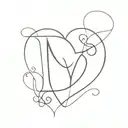 Heart with the initial A with mom  tattoo design idea