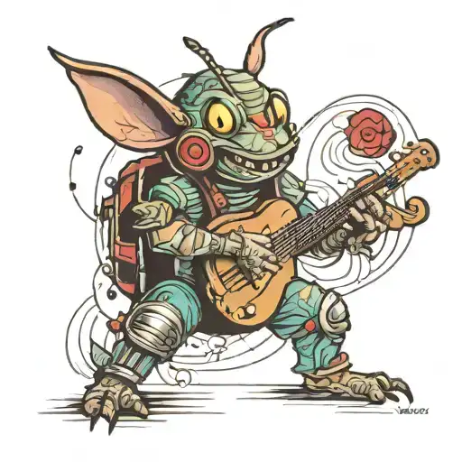 movie cricket and music tattoo design idea