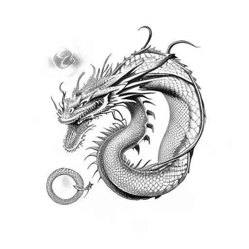 dragon ouroboros infinity tattoo design idea