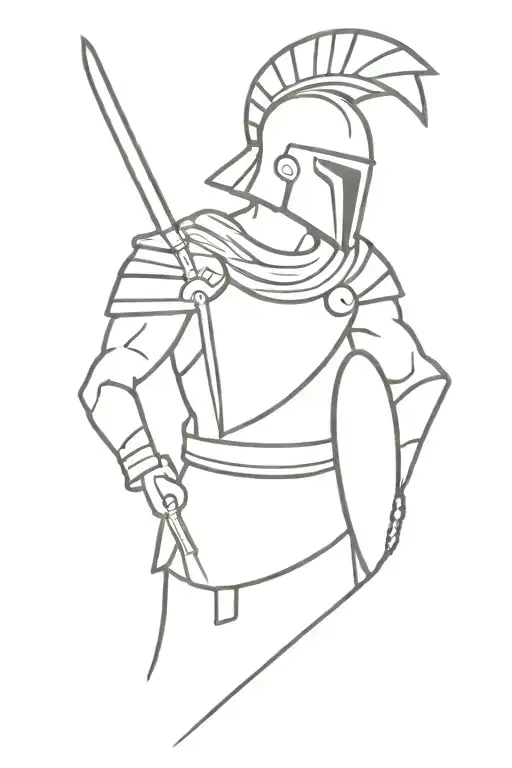 Spartan gladiator warrior  tattoo design idea