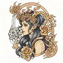 Goddess Hecate in anime style  tattoo design idea