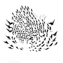 A camera lens transforming into a flock of birds taking flight tattoo design idea