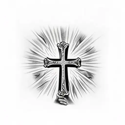 cross on fire with Luke 23:34 under it tattoo design idea
