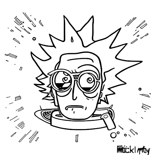 Beer and Ricky Morty mashup tattoo design idea
