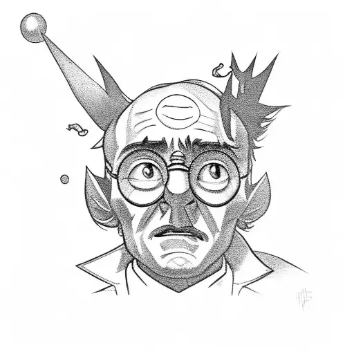 harry Potter and Ricky Morty mashup tattoo design idea