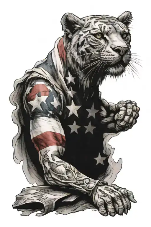 patriotic arm sleeve tattoo design idea