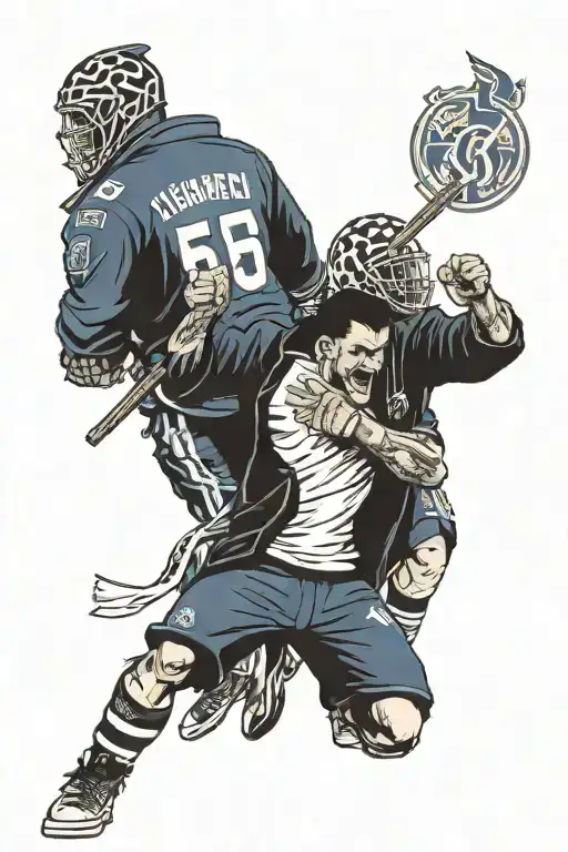 5 Dinamo Zagreb hooligans protecting the entrance of Zagreb tattoo design idea