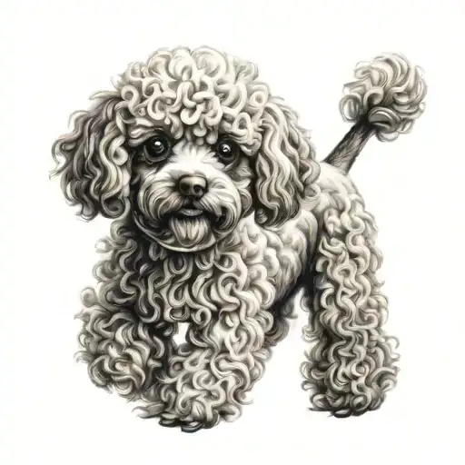 toy poodle tattoo design idea