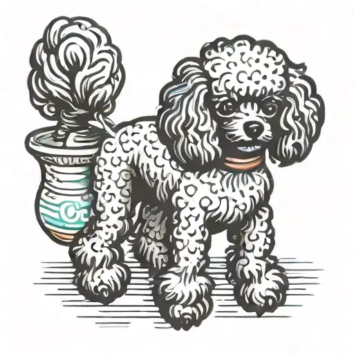 toy poodle tattoo design idea