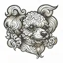 toy poodle dog tattoo design idea