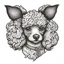 toy poodle dog tattoo design idea