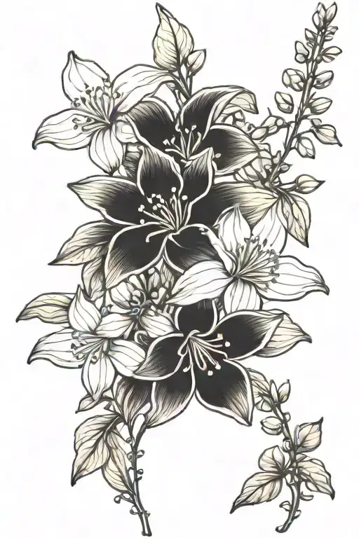 yellow jasmine flowers growing tattoo design idea