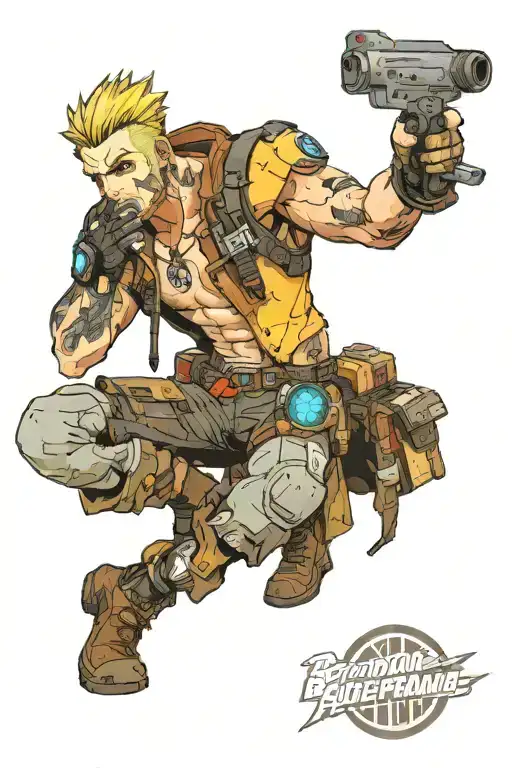 borderlands fallout and final fantsy 7 tattoo design idea