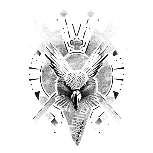 Science, Warrior, Healer with an eagle and bull tattoo design idea