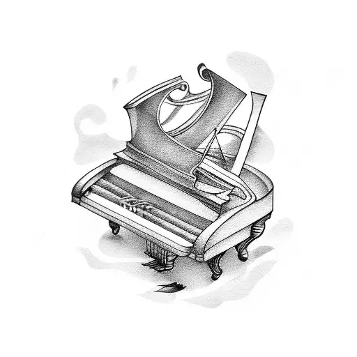 broken piano key  tattoo design idea