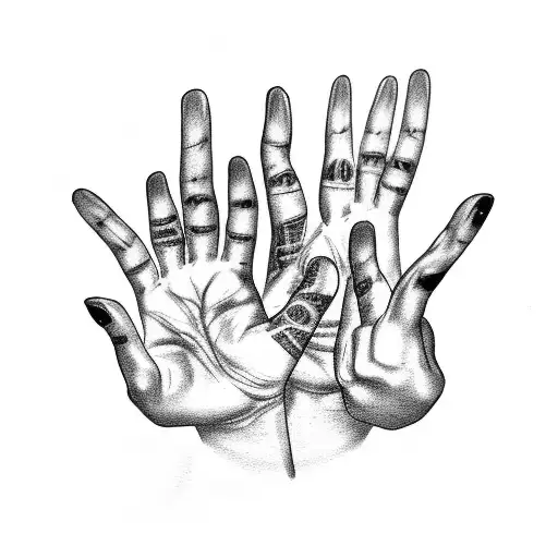 Ghostly hands reaching out from a Ouija board tattoo design idea