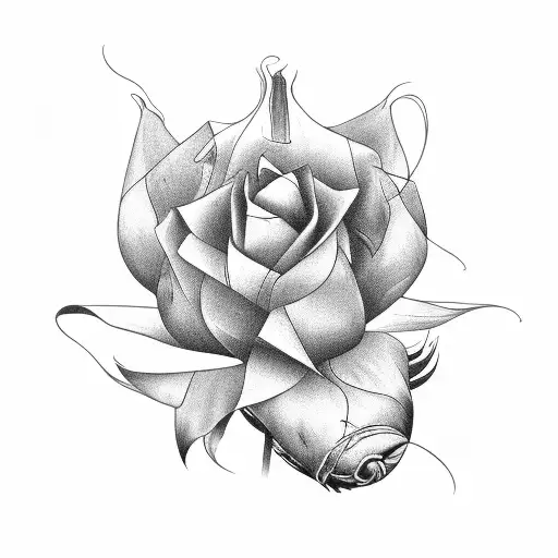 yucca flower, two blooms, inside a rectangle tattoo design idea